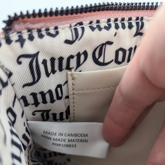 Juicy Couture Dusty Blush Quilted Diamond Faux Leather Wristlet NEW WITH TAGS - Picture 10 of 16